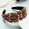 Bandeau en strass rose Strass incrustés baroques Bandeaux de cheveux colorés Magnifique cadeau personnalisé Accessoires pour cheveux en gros