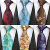 Bow Ties Luxury Silk jacquard tissage Tie noire verte 8cm cou de floral pour hommes