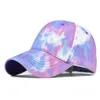 Visors Summer Hats Women Beach Casual Tied Dye Drukowana kolorowa czapka baseballowa szczytowa młodzieżowa OLIV22