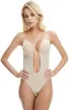 Body da donna premium senza schienale Busto modellante profondo scollo a V Shapewear per la festa nuziale Biancheria intima sexy perizoma Reggiseni incorporati Body Shaper