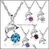 Pendant Necklaces Pendants Jewelry Fashion Necklace Colorf Zircon Dolphins For Girls Women Drop Delivery 2021 Wm5Jq