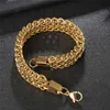 12mm Stainless Steel Thick Bracelets Men 18K Gold Plated Twist Link Chain Bracelet Gifts Silver Black Fashion Domineering Wristband Punk Hip Hop Jewelry Accessory