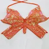 Y2K Butterfly Sequin Crop Top Women Summer Backless V Neck Sexy Club Costume Outfits Festival Clothes Bandage Bra Tops 220607