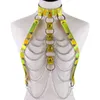 Catene Fashion Women Harness Bondage Beach Bra Chain Collar Choker Laser Leather Collace Outfit Gioielle