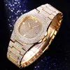 腕時計の女性の完全なダイヤモンドの時計と日付が付いている腕時計の腕時計