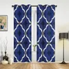 Cortinas cortinas de cortina marinha geométrica azul cortinas de janela moderna sala de estar banheiro cozinha de cozinha housettain