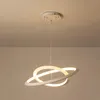 Hanger lampen modern minimalisme aluminium led lichten cirkel ringen hangend licht witte/zwarte lichaamskleur voor kantoor eetkamer woonkamer