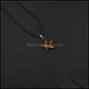 Pendant Necklaces Healing Crystal Natural Stone Point Star Charms Turquoise Tiger Eye Lapsi Link Chain Nec Carshop2006 Dheku