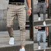 Men's Pants Pant Plaid Printed Fashionable Full Length Trouser for Leisure Time Trousers Male Casual Skinny Pencil Streetwear 220826