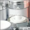 Förpackningsflaskor Office School Business Industrial 15 30 50 G ML Pearl White Akryl Airless Round Vakuum Lotion Cream Jar 0.5oz 1oz 1oz 1oz