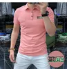 Męska koszula polo z krótkim rękawem Pinkycolor merceryzowany luksusowy luksus jasnozielona moda męska koszula lapowe letnie topy man ubrania m-4xl