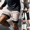 남자 반바지 2022 CAMOUFLAGE RUNG RUNG RUNGS MEN 2 in 1 스포츠 조깅 피트니스 Quick Dry Gym Training Sport 운동 짧은 바지 T220825