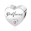 New Popular 925 Sterling Silver European Heart-shaped Wife Grandma Twin Girlfriend Beaded Fit Original Pandora Charm Bracelet DIY Women's Jewelry