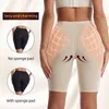 Booty Hip Enhancer Invisible Padded Panty Sexy Butt Lifter Body Shapers Push Up Bottom Shorts Control trosor Slim midjetränare L220802