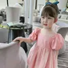 1-8 anni ragazze principessa abito per bambini estate fata soffio manica corta elegante festa di compleanno abiti da ballo vestiti per bambini G220518
