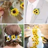 100pcs 4,5 cm Mini Silk Sunflower Artificial Flowers Head na weselne przyjęcie domowe dekoracja