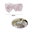 Women Chiffon Floral Printed Barrettes Oversized Bow Hair Clips Three Layers Hairpins Spring Clip Hair Accessories Hairgrips