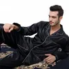 Conjunto de pijamas masculino Pakaian Tidur Piyama Satin Sutra Pria Pakaian Tidur Loungewe 220823