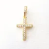 14k Gold Sparkling Cross Dangle Pendant Charm 925 Silver Pandora Charms para pulseras DIY Jewelry Making kits Granos sueltos de plata al por mayor 359521C01