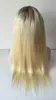 100 Human Hair Siwss Lace Front Peruka 20 cali Ombre Kolor 4/613 Blondynka Pełna koronkowa peruki Szybka ekspres