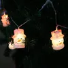 Cuerdas luces navideñas cuerda lindo bebé muñeco de nieve sala de batería decoración de vacaciones al aire libre pequeño brillo en el led oscuro
