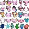 Schuhteile Accessoires Axolotl Schuhreihe Kawaii süße Mädchen Geschenkschuhzubehör Dekoration Party Gefälligkeiten zufällig gesendet Stile