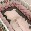 4M Baby Bed Bumper Op De Wieg Beddengoed Set Voor Geboren Babybedje Protector Knoop Gevlochten Kussen Kussen wieg Anticollision Bumper 220531