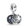 Andy Jewel Authentic 925 srebrne koraliki Princess Leiia Double Dangle Charm Charms Pasuje do europejskiej pandora w stylu biżuterii Naszyjnik 79925