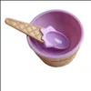 Kommen Dinware Keuken Dineer Bar Home Garden Nieuwe 1set Kids Ice Cream Bowl Lepel Set Duurzame kinderen Geschenken Mooie dessert Diy Tools Dr DR