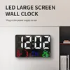Duvar Saatleri LED Dijital Saat Sıcaklık Tarihi ve Günlük Ekran Elektronik Ev Oturma Odası Dekorasyonu için Uzaktan Kumanda ile