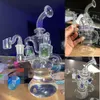 blue Hitman Bubber Water Pipes Bongs 10 inch hookah Male Glass dab rig Concentrate Oil rigs Hookah Shisha purple green 14mm bowl