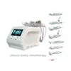 Ny design 8 i 1 vatten Microdermabrasion Syre Bubble Plasma och Lon Mesoterapi Machine Ultrasonic Handtag Jon Mesoterapi Radiofrekvens för hudlyftning