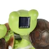 Trädgårdsdekorationer staty söt groda ansiktsköldpaddor figurer solenergi driven harts djurskulptur med 3 LED -lampor för uteplats och gräsmatta W104100111