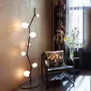 Lámparas de pie Diseño creativo nórdico Ivy Glass Shade Lámpara LED Sala de estar Decoración para el hogar Sofá Esquina Luz de pie Dormitorio Lámpara de noche Piso