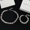 Titane acier grande lettre B collier chaîne épaisse femme tempérament exagéré rétro boucles d'oreilles glamour femmes Punk bracelet plaqué or 18 carats bijoux B-02