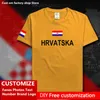 Kroatien HRVATSKA Baumwolle T-shirt Kundenspezifische Jersey Fans DIY Name Nummer Marke High Street Fashion Hip Hop Lose Beiläufige T-shirt 220616