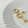 Cuelga la lámpara ENFASHION Pendientes de gota de agua de color dorado para mujer Pendientes de gota Joyería de moda de acero inoxidable Pendientes de fiesta E211340