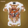 Kryształ Tiger Designer T-shirt dla Męskie Czaszki Tees Lato Podstawowa Stałe Drukuj List Dolar Skateboard Casual Punk Tops Tee Women Shirts