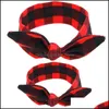 H￥rtillbeh￶r 2pc/set diy Mamma Mother Girl Rabbit Ears pannband Plaid Bow Hairband Turban Knot Headwrap Drop Delivery 2021 Baby DHC9P
