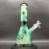 Bong in vetro da 10 pollici colore misto arancione teschio tabacco pipa ad acqua bicchiere da fumo bong raccoglitore di cenere di ghiaccio dab oil rigs inebriante ciotola di vetro downstem