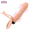 Olo 10 frekvensrem på dick penis vagina plug dildo rumpa vibrator dubbel penetration stimulator sexiga leksaker för par