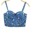 Irene Tinnie Sexy Cute Hole Cartoon Decoration Push Up Bustier Women's Bralette Cropped Top Vest Plus Size 220331