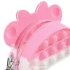 Little Girl Silicone Jelly Coin Purse Kids Crossbody Double Sided Bubble Pearl Chain Bags