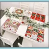 Decorazioni natalizie Forniture per feste festive Giardino domestico Vacanze invernali Tovaglietta Babbo Natale Lavabile resistente al calore Dh9Zw