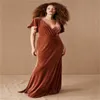 Velvet Plus Size Mother Of The Bride Dresses V Neck Sleevesless Mermaid Evening Gowns Long Party Dress Woman For Weddings