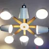 Pendant Lamps Fashion Colorful Modern Wood Ceiling Lights Lamparas Minimalist Design Shade Luminaire Dining Room LampPendant