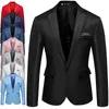 メンズスーツジャケットのウェディングドレスコートカジュアルビジネス男性スーツコートスリムフィットブレザー220409