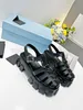 designer Thick bottom Sports sandals Metal Belt buckle woman Trainers leisure fashion Leather beach Casual shoe Letter Platform lady shoes size 35-40 With box