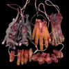 Halloween Horror Hangende prop Fake Dead Mouse Bat Bloody Hand Fee Diy Haunted House Eng voor feestdecoratie 220815