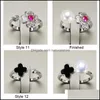 Configuraci￳n de anillo de perlas de bricolaje Circ￳n Solid 925 Sier Rings 16 Estilos para mujeres Montaje en blanco Joyer￭a ajustable Drop entrega 2021 y1dlk